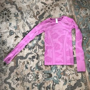 Ivivva girls tight long sleeve running shirt, pink